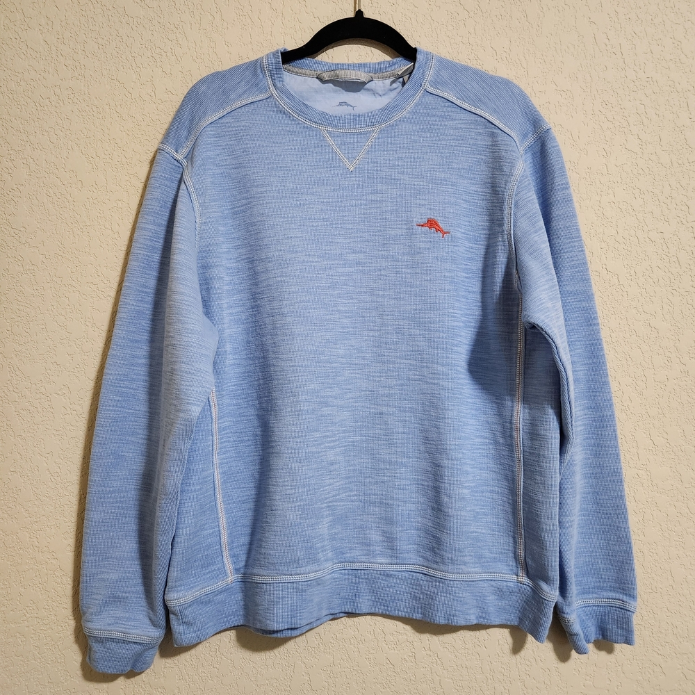 Tommy Bahama Tobago Bay Men's Crewneck Sweatshirt Light Sky Size Large